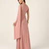 VESTIDO GEISY LONGO NULA MANGA DETALHE FIVELA - ROSA