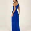 VESTIDO LONGO DENIZE JERSEY UM OMBRO - AZUL YORAL