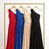 VESTIDO LONGO DENIZE JERSEY UM OMBRO - AZUL YORAL