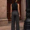 CALÇA FABIANA ALFAIATARIA XADREZ - PRETO
