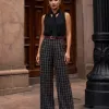 CALÇA FABIANA ALFAIATARIA XADREZ - PRETO