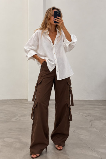 CALÇA JAMILLE CARGO BOLSOS PANTALONA - MARROM