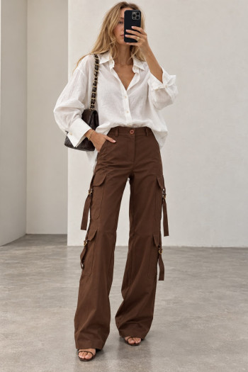CALÇA JAMILLE CARGO BOLSOS PANTALONA - MARROM