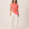 BLUSA ADELE JERSEY ASSIMÉTRICA - ROSA CHICLETE