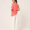BLUSA ADELE JERSEY ASSIMÉTRICA - ROSA CHICLETE