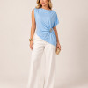 BLUSA ADELE JERSEY ASSIMÉTRICA - AZUL SERENITY