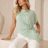 BLUSA ADELE JERSEY ASSIMÉTRICA - VERDE MENTA