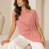 BLUSA ADELE JERSEY ASSIMÉTRICA - ROSÉ