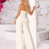 CONJUNTO LÚCIA PANTALONA E BLUSA T.Q.C PEPLUM ALFAIATARIA - OFF WHITE