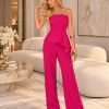 CONJUNTO LÚCIA PANTALONA E BLUSA T.Q.C PEPLUM ALFAIATARIA - PINK