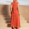 CONJUNTO MARCELA BLUSA E SAIA CHIFFON - TELHA