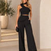 CONJUNTO RENALINE ALFAIATARIA PANTALONA E BLUSA CHOKER - PRETO