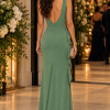 VESTIDO SUELLEN CREPE DETALHE BABADOS - VERDE