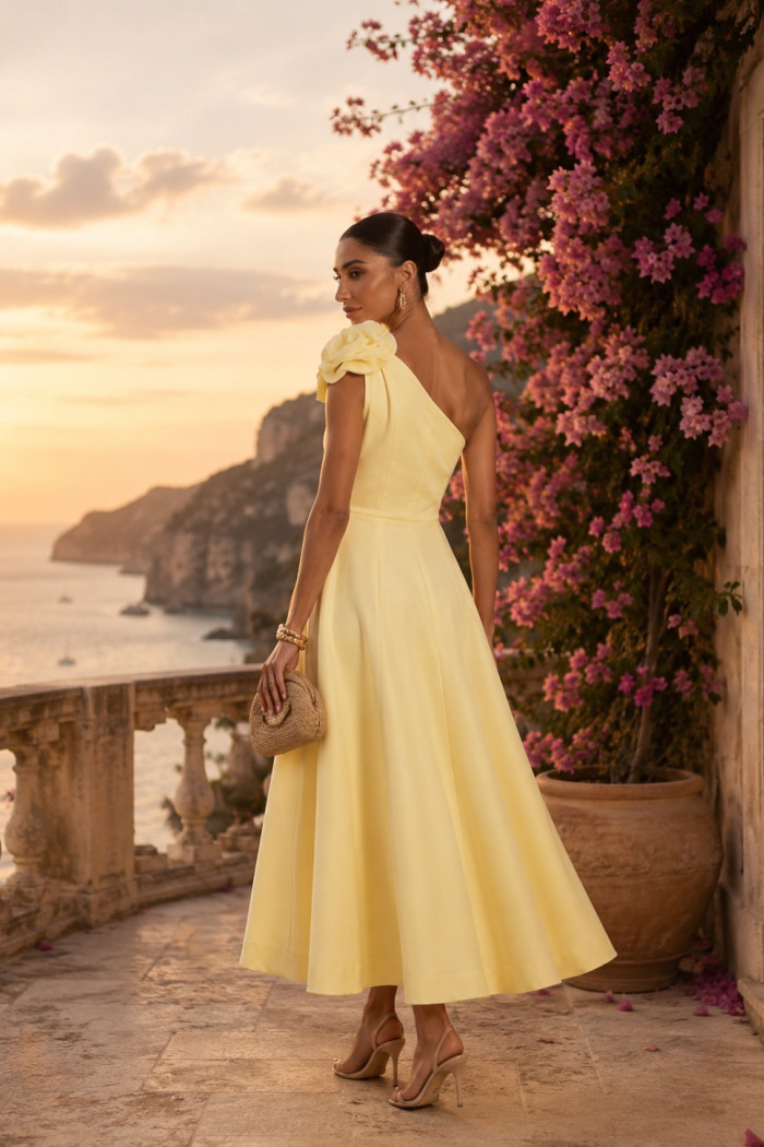 VESTIDO MIDI FLOWERS NULA MANGA - VERDE SÁLVIA 