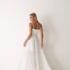 VESTIDO CELINE LONGO PLISSADO CHIFFON - OFF WHITE