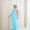 VESTIDO ELÓA CHIFFON NULA MANGA CAPA - AZUL SERENITY
