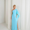 VESTIDO ELÓA CHIFFON NULA MANGA CAPA - AZUL SERENITY