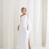 VESTIDO ELÓA CHIFFON NULA MANGA CAPA - OFF WHITE