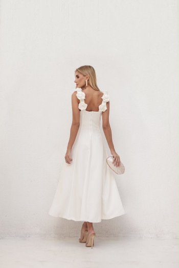 VESTIDO JASMINE GODÊ FLOWERS ALFAIATARIA - OFF WHITE
