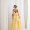VESTIDO LIZ SAIA PLISSADA BABADO - AMARELO
