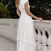 VESTIDO GIULIA LONGO BABADOS SAIA - OFF WHITE