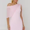 VESTIDO ZOE MIDI TUBINHO DETALHE OMBRO FAIXA - ROSA