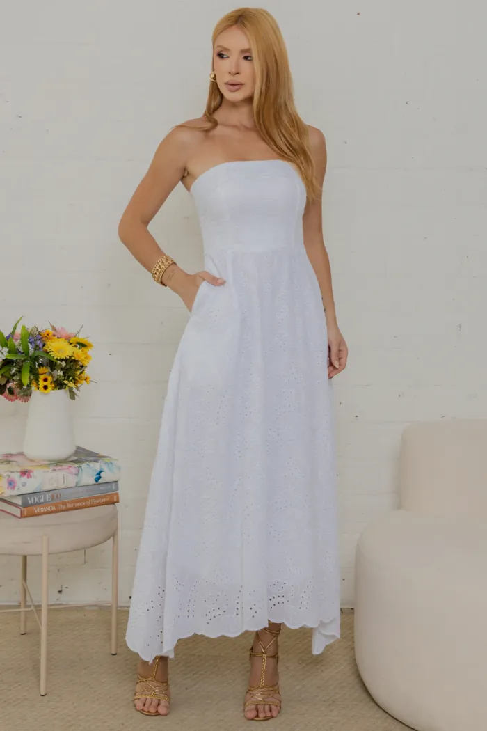 VESTIDO NATÁLIA LAISE COM PELERINE - OFF WHITE