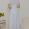 VESTIDO NATÁLIA LAISE COM PELERINE - OFF WHITE