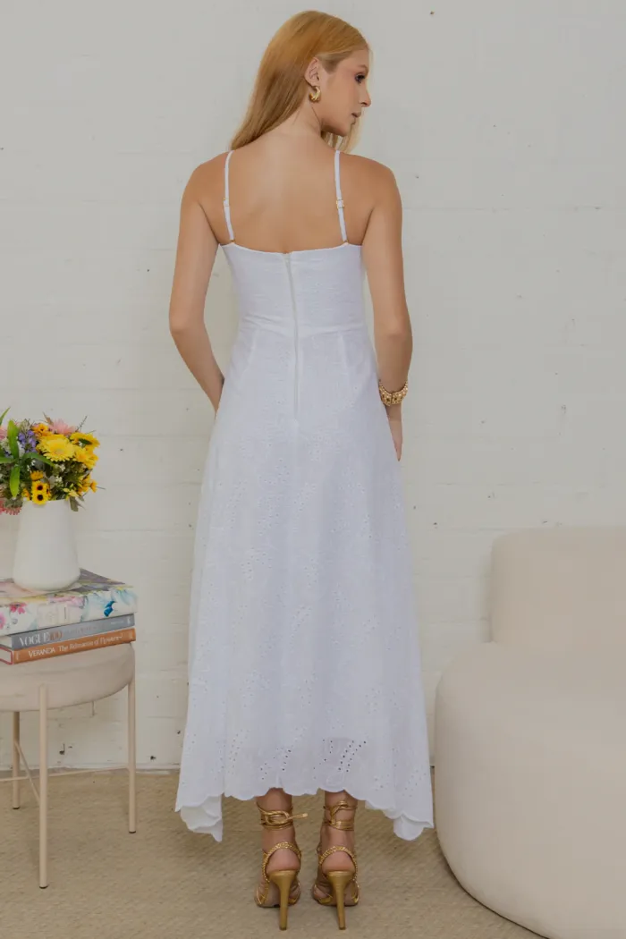 VESTIDO NATÁLIA LAISE COM PELERINE - OFF WHITE