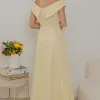 VESTIDO MIDI RODADO MIRIAM OMBRO A OMBRO - AMARELO