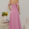 VESTIDO ANA MIDI OMBRO A OMBRO - ROSA