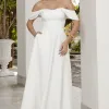 VESTIDO ANA MIDI OMBRO A OMBRO - OFF WHITE