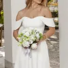 VESTIDO ANA MIDI OMBRO A OMBRO - OFF WHITE