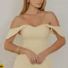 VESTIDO ANA MIDI OMBRO A OMBRO - AMARELO