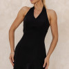 VESTIDO CAROLINE LONGO BABADOS NA SAIA - PRETO