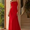 VESTIDO MARISOL LONGO DECOTE DEGAGÊ ALÇAS - VERMELHO