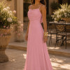 VESTIDO MARISOL LONGO DECOTE DEGAGÊ ALÇAS - ROSA