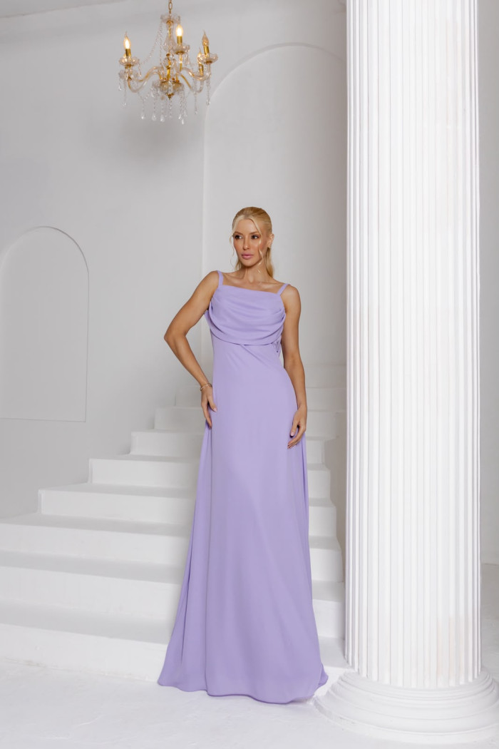 VESTIDO MARISOL LONGO DECOTE DEGAGÊ ALÇAS - LILÁS