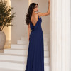 VESTIDO MARISOL LONGO DECOTE DEGAGÊ ALÇAS - AZUL MARINHO