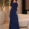 VESTIDO MARISOL LONGO DECOTE DEGAGÊ ALÇAS - AZUL MARINHO