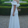VESTIDO VIOLETA LONGO BABADOS OMBRO A OMBRO - OFF WHITE