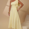 VESTIDO GLÁUCIA UM OMBRO COM LAÇO - AMARELO
