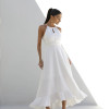 VESTIDO CRISTINA LONGUETE FRANZIDO NO BUSTO  - OFF WHITE