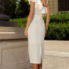 VESTIDO MONICA MIDI COM BABADOS E ALÇA FINA - OFF WHITE