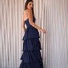 VESTIDO ESPANHA LONGO T.Q.C CAMADAS - AZUL NOITE