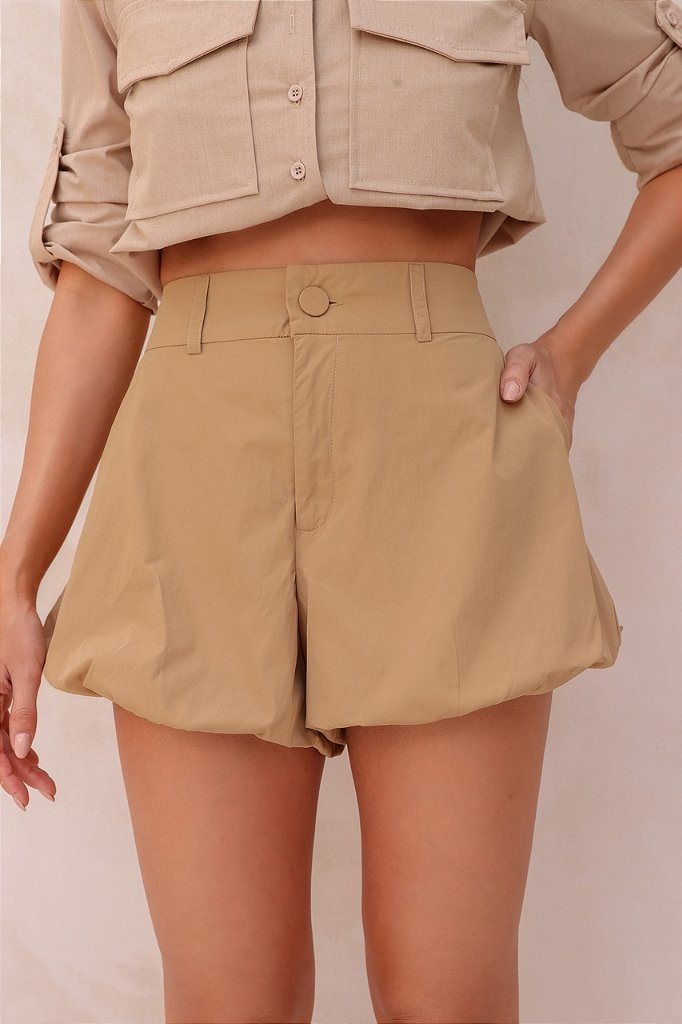 SHORTS CURTO BALONÊ SAMIRA - CAMEL