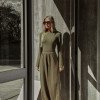 CONJUNTO ADELINE BLUSA E CALÇA MOLETINHO - MILITAR