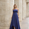 VESTIDO MIDI HELENA SAIA ASSIMÉTRICA - AZUL COBALT