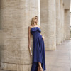 VESTIDO MIDI HELENA SAIA ASSIMÉTRICA - AZUL COBALT