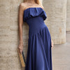 VESTIDO MIDI HELENA SAIA ASSIMÉTRICA - AZUL COBALT